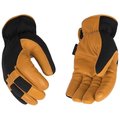 Kincopro Safety Gloves, Men's, M, Wing Thumb, EasyOn Cuff, PolyesterSpandex Back, BlackGold 3102HKP-M